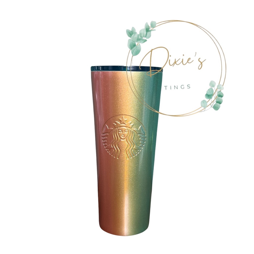 Starbucks Glitter Ombré shimmer stainless steel tumbler Grande 16 OZ